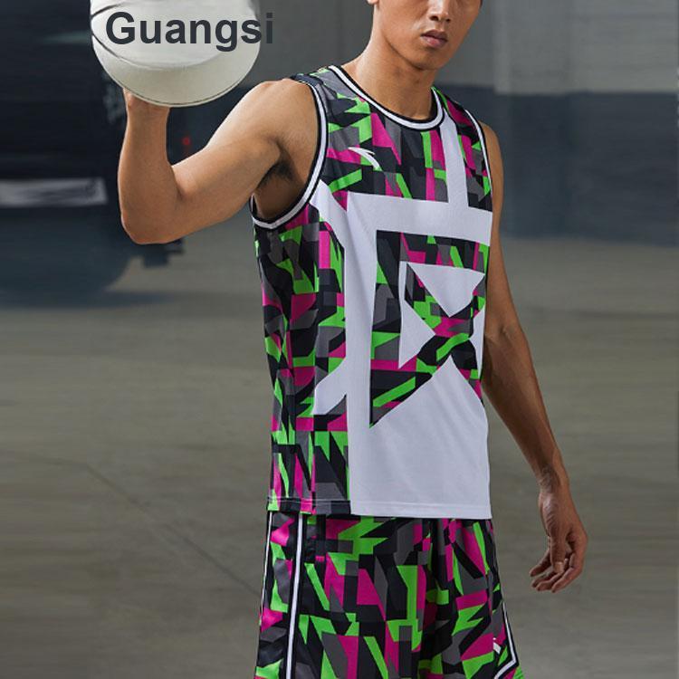 Anta Color Block Breathable Basketball Jersey And Shorts Set Men Sportswear Multicolor 152021202-4