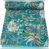 Aizza Trends Handmade Pure Cotton Monkey Print Kantha Quilt  - Traditional Look Bed Spread Kantha Gudri - Vintage Hand Stitch Gudri