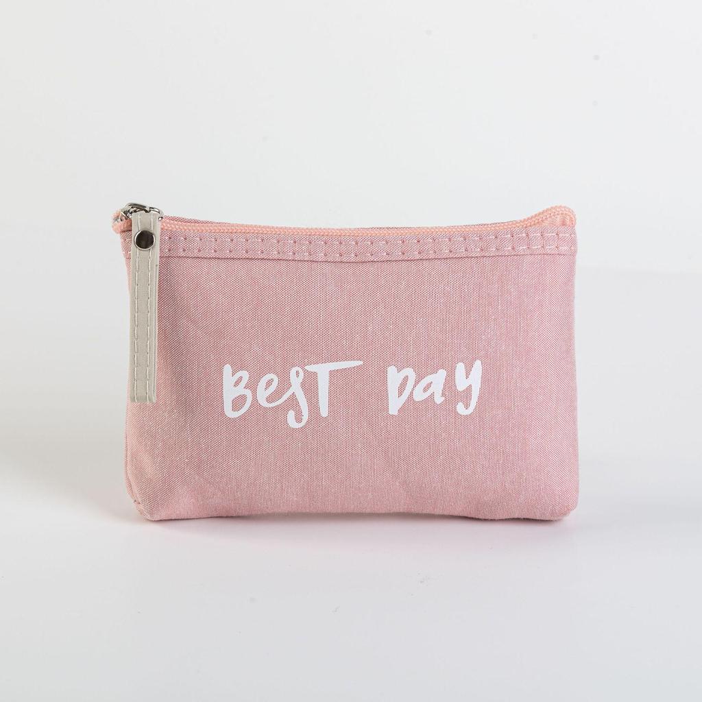 Japan-Korea Canvas Cosmetic Clutch: Travel-Size Lipstick & Phone Organizer
