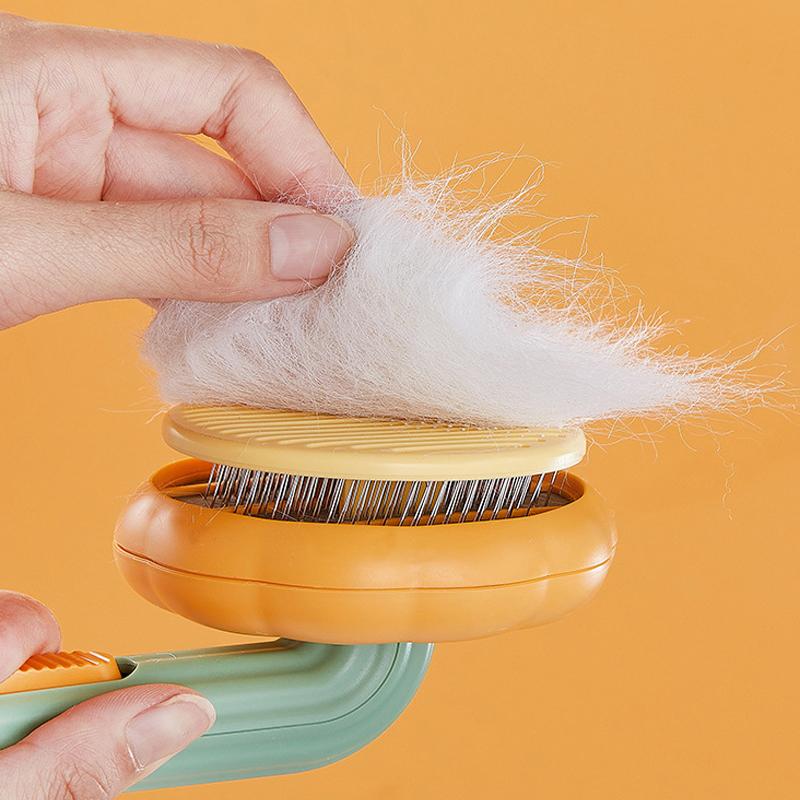 Pumpkin Pet Brush Self Cleaning Slicker Brushes for Shedding Dog Cat Grooming Comb Removes Loose Underlayers and Tangled Hair