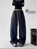 Women's Plush Fleece Wide-Leg Pants - High Waist, Loose Fit, Thickened for Winter 2025