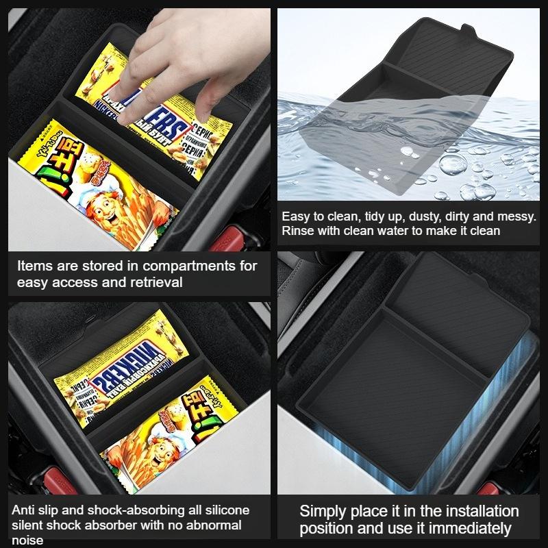 Armrest Box Storage Box for Tesla Model Y Standard RWD 2026 Center Armrest Box Bottom Storage Box Organizer Tray Car Accessories