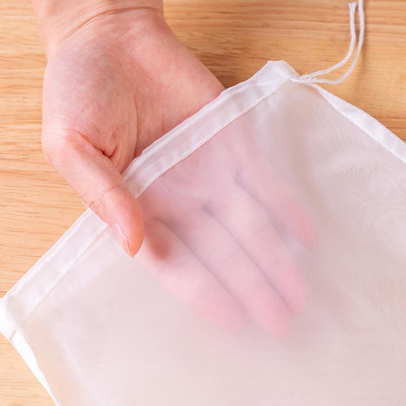 2Pcs Reusable Nut Milk Bags Strainers Nylon Filter Bag Food Cheese Yogurt Filter Kitchen Fine Mesh Strainer Kitchen Accessories
