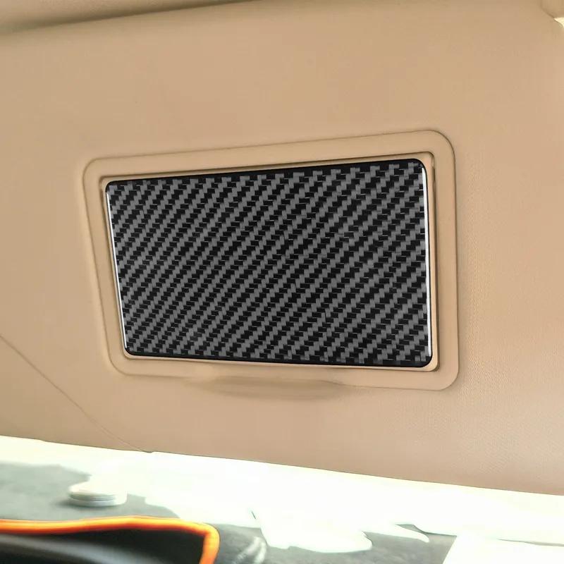Carbon Fiber Car Accessories Vanity Makeup Mirror Panel Modified Interior Trim Cover Sticker For Ford Focus MK3 2012-2018
