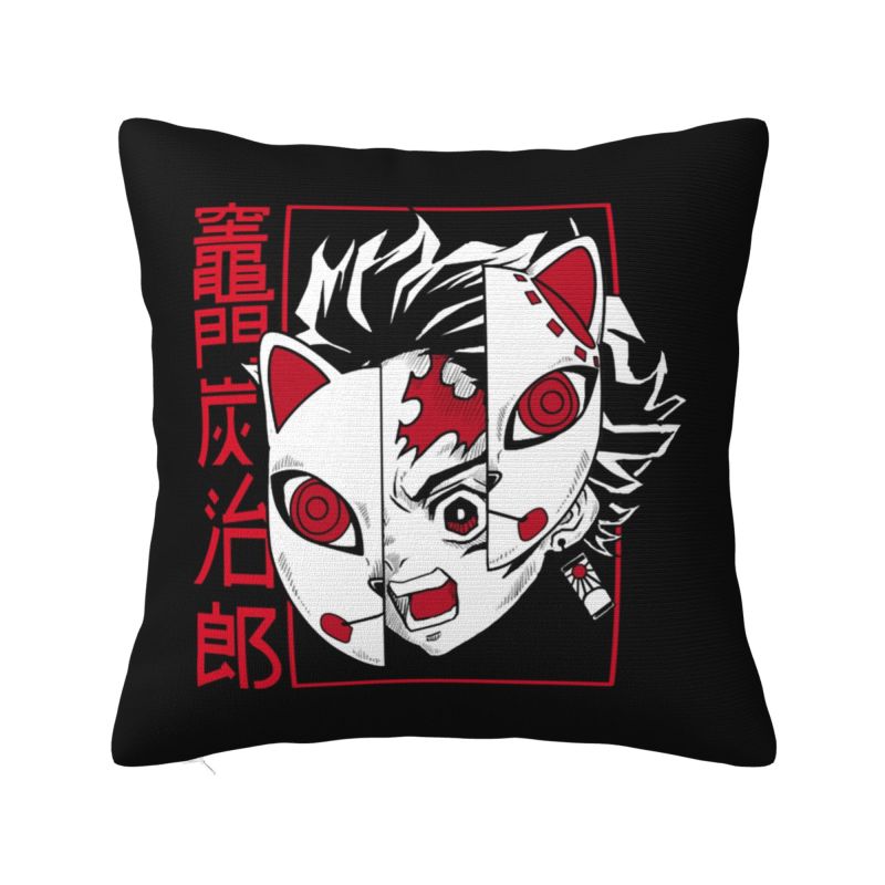 

Custom Anime Kimetsu No Yaiba Nordic Throw Pillow Covers Demon Slayer Manga Cushions Cover for Sofa 30cmx30cm