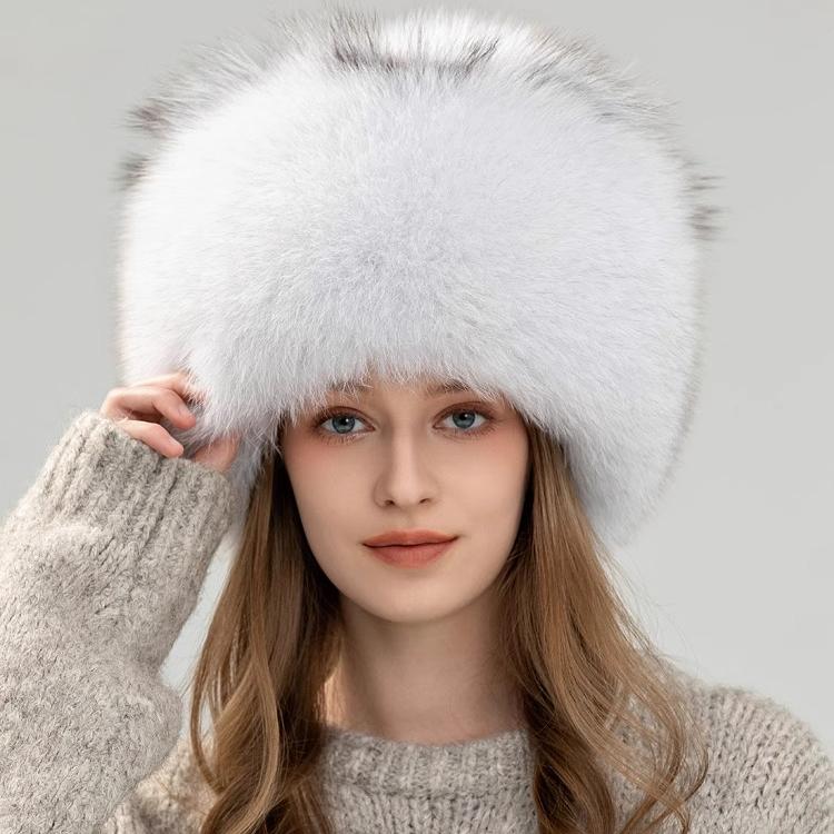 Fox Fur Hat Women's New Winter Warm Mongolian Hat Thickened Outdoor Skiing Fur Hat Shows A Small Face