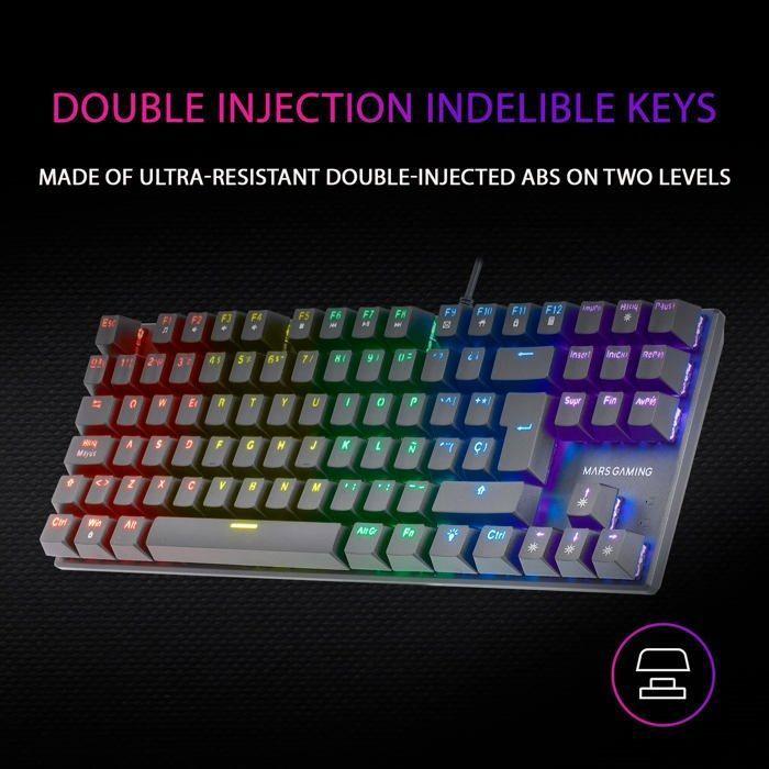 Clavier d'ordinateur - marsgaming - mk80brit - mécanique - rgb - compact tkl