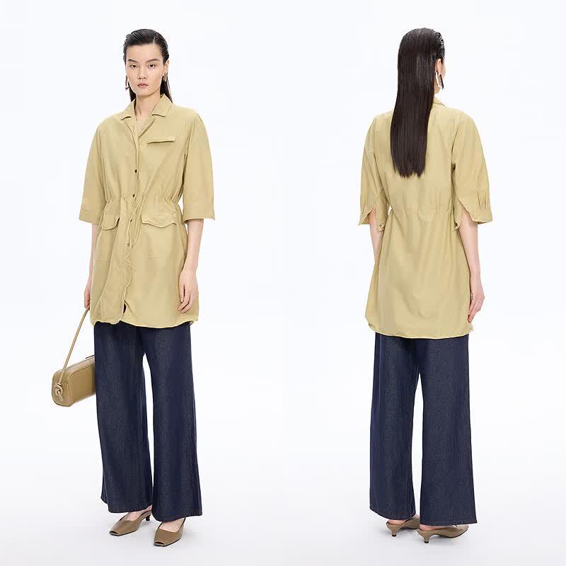 JNBY 2026 Summer A-Line Lapel Dress