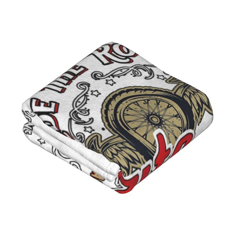 Custom 3D Print Motorcycle Ride Route 66 Blankets Comfortable Flannel Winter US Numbered Highways Throw Blanket Home Bedroom