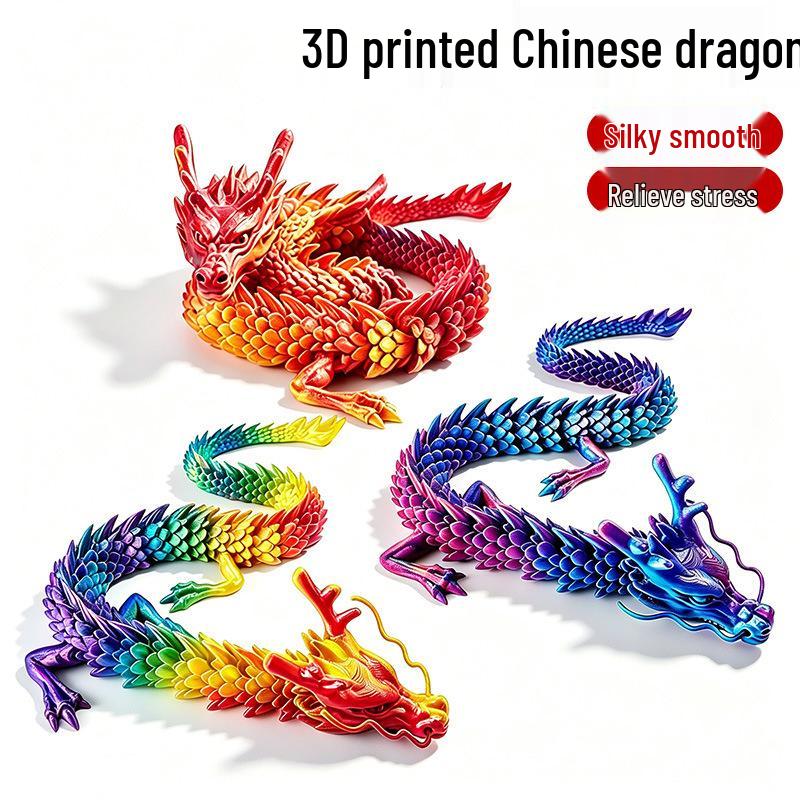 3D Printed Dragon Toy Ornament - Creative Handicraft Gift Figure