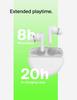Belkin SOUNDFORM Rhythm True Wireless Earbuds Bluetooth 5.3 5.8mm Drivers 30H Playback Call Noise Reduction Fast Charging IPX4 White AUC012btWH