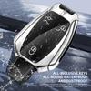 Custodia Copri Cover Chiave Pieghevole in Lega di Zinco per Mercedes Benz Classe A B C S AMG GLA CLA GLC W176 W221 W204 W205 Guscio in Pelle Portachiavi JD2