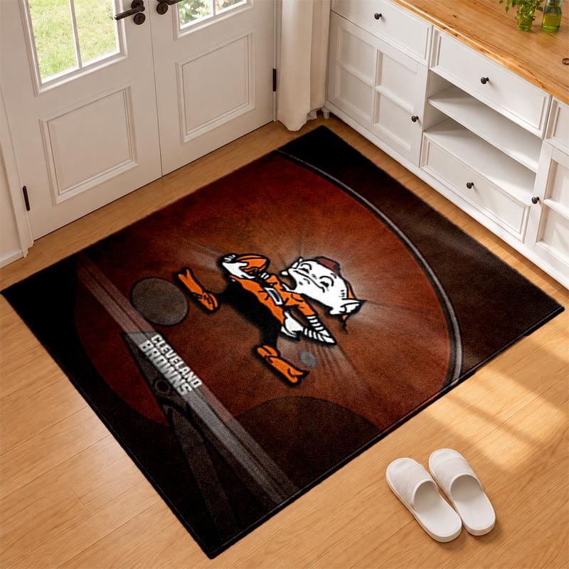 Cleveland Browns Carpet Door Mat for Living Room or Bedroom Protective Mat Under Chair Office Decoration Christmas Gift Birthday Present