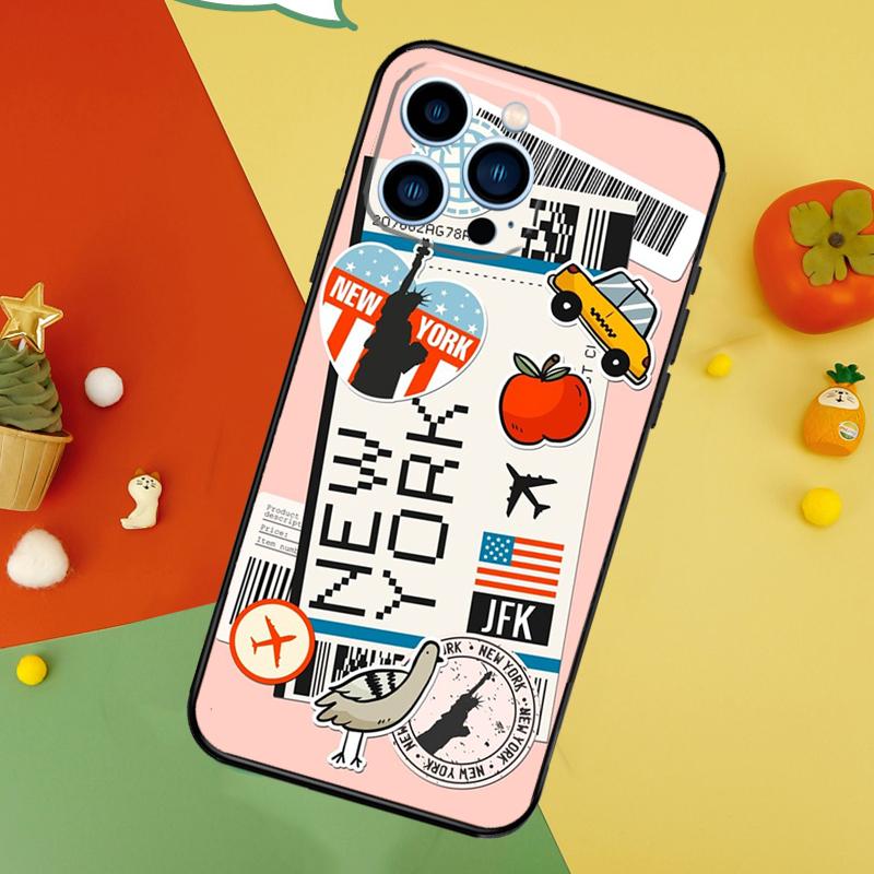Travel Boarding Pass Tokyo Case For iPhone 15 16 11 13 12 14 Pro Max Mini X XR XS 7 8 Plus Back Cover Shell