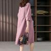 2023 Spring/Summer Women's Loose Cotton Linen Seven-Sleeve Mid-Length Shirt Dress