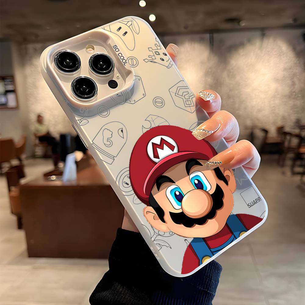 M-Marios Phone Case IPhone 16 15 14 13 12 11 Pro Max X XR XSMAX 8 7 Plus Candy Matte Shockproof Back Cover