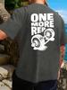 One More Rep Barbell Weightlifting Back Print Unisexs Crew Neck Short Sleeve Gym Casual Fitness Basic Summer Sports Wear Tee Shirt