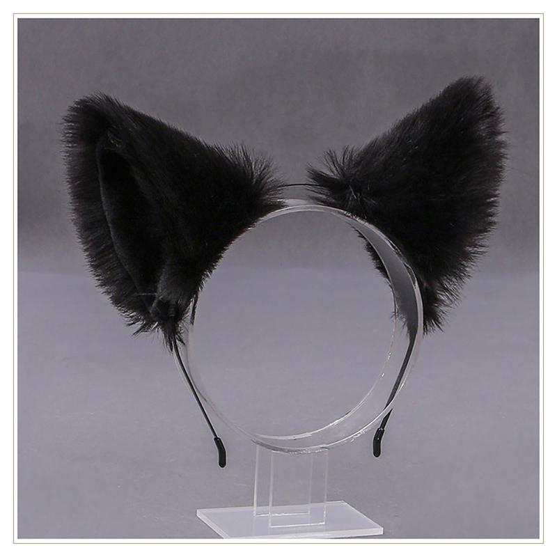 Cute Cat Fox Fur Ear Hair Hoops Night Hairband Headbands Hair Cat Ear Hair Band