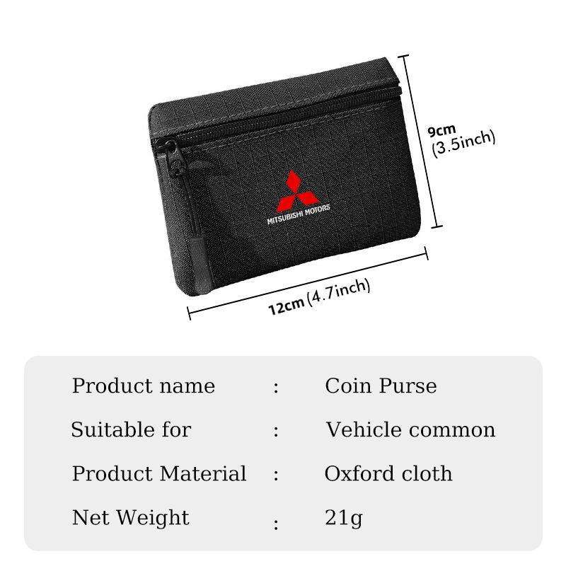 For Mitsubishi Casual Coin Purse Canvas Zipper Short Mini Wallet Outlander Lancer L200 ASX Pajero Grandis Eclipse WM1