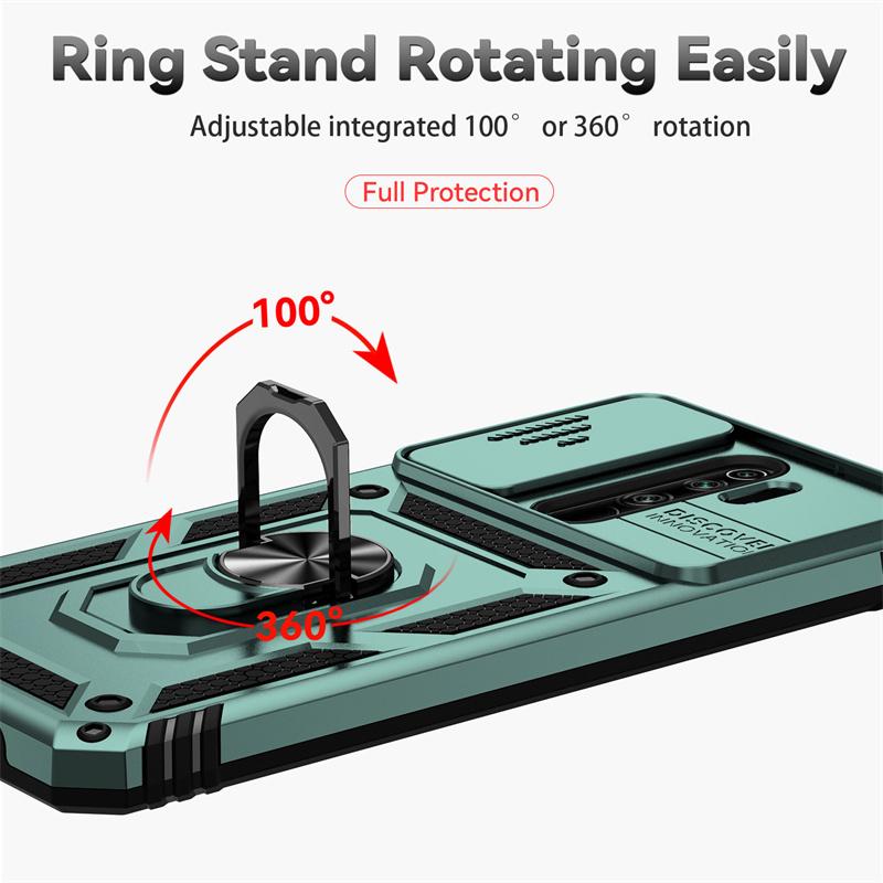 Für Xiaomi Redmi Note 8 Pro Hülle Stoßfest Panzer Handyhüllen Für Redmi Note8 Note 8Pro Schiebe Kamera Schutz Ringhalter Abdeckung
