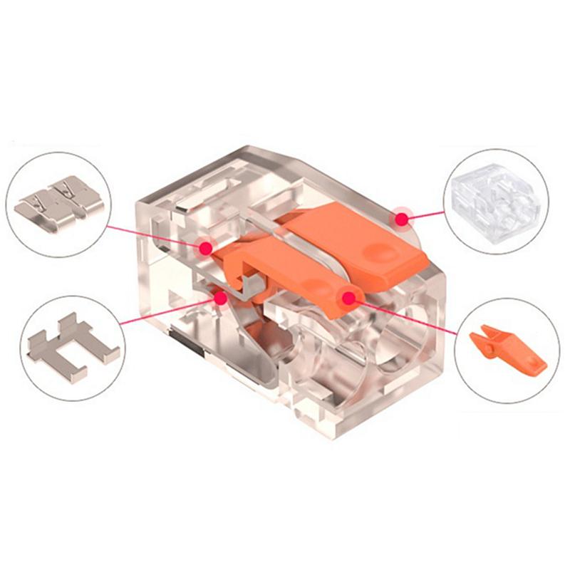 75Pcs/1Box Electrical Lever Wire Connectors 2 Port 3 Port 5 Port Electric Cable Clamp Quick Wire Terminal Connector