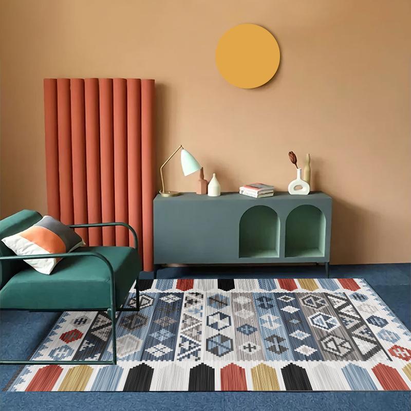 Modern Trendy Bohemian Living Room Rug, Teenage Aesthetic Room Decor Furry Large Rug, Kitchen Bathroom Non-slip Floor Mat