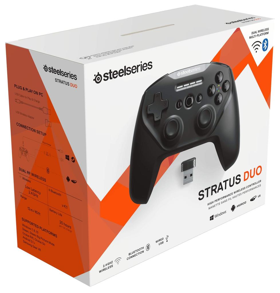 SteelSeries Stratus Duo 69075 Bluetooth 2.4Ghz Dual Wireless Game Controller for Windows and Android