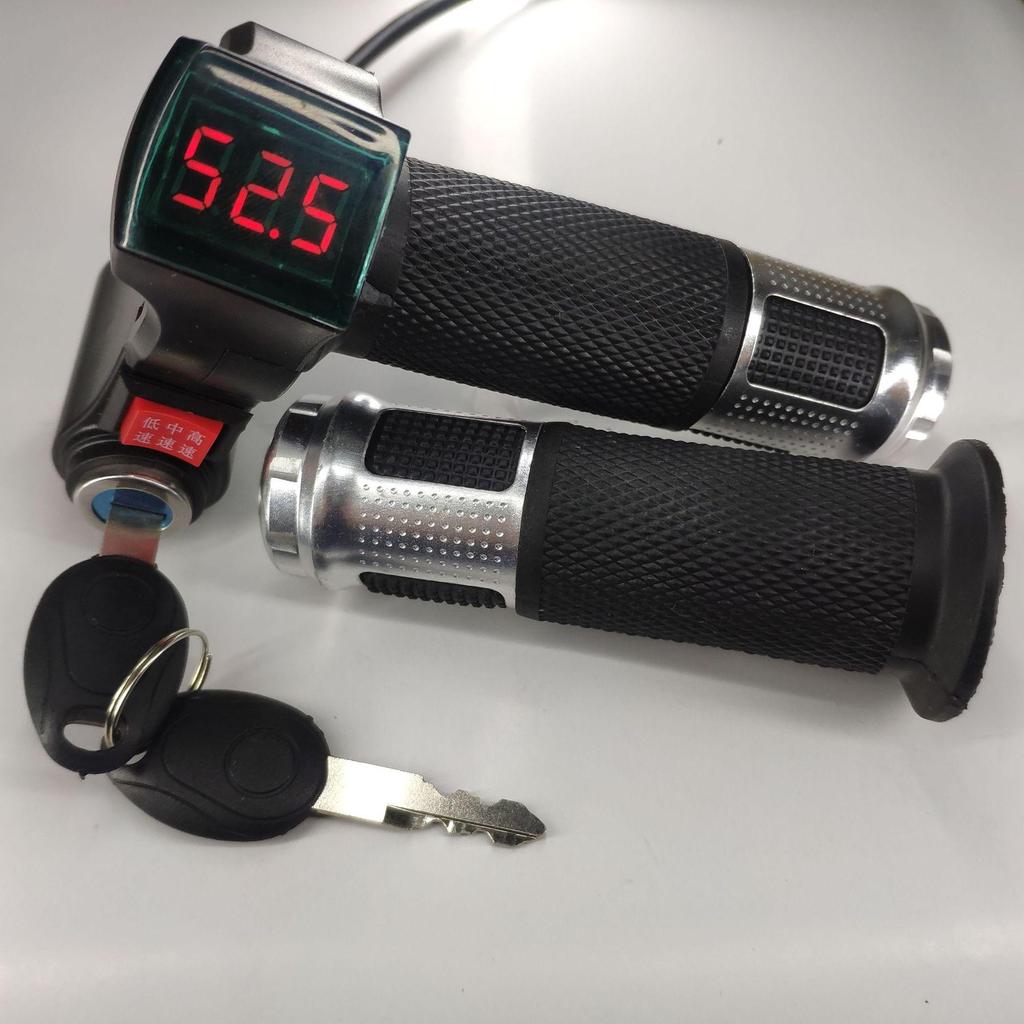 Red Screen Lock & Three-Speed Electric Twist Grip Throttle Handle for E-Vehicles