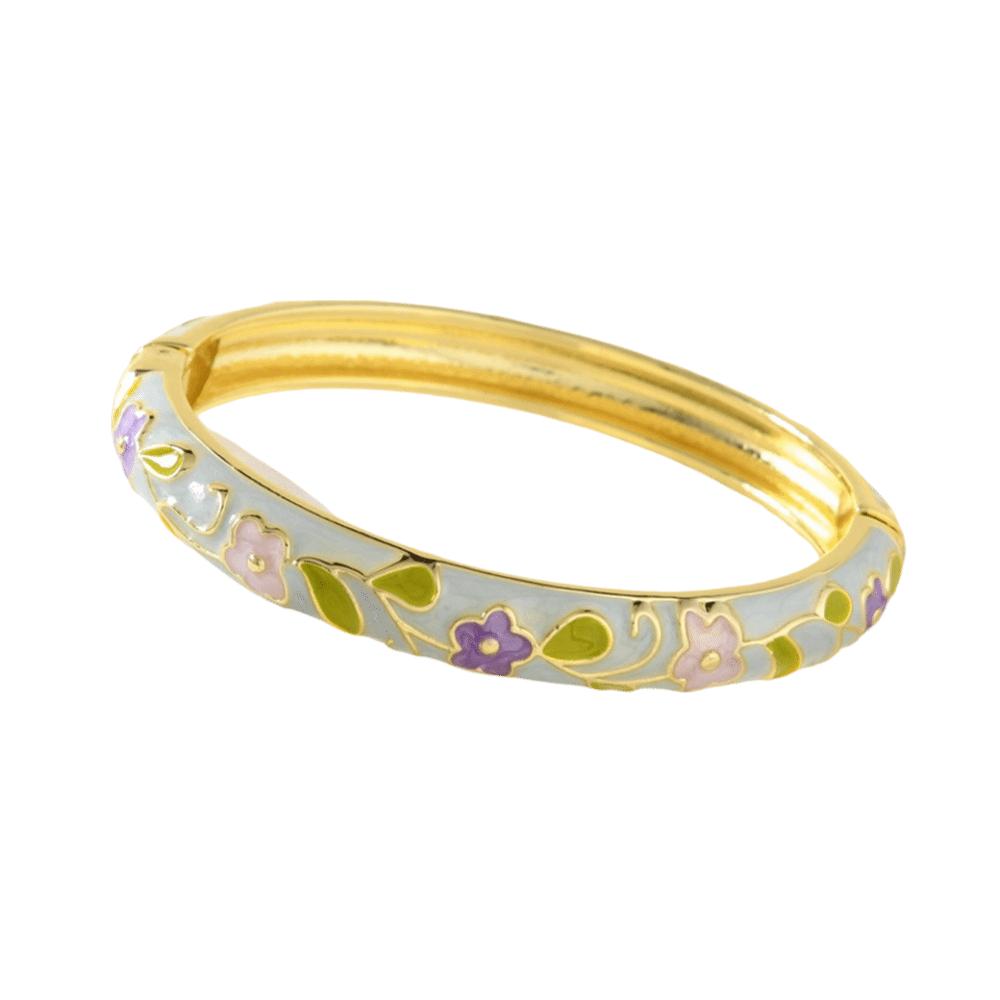 Floral Motifs Cloisonne Bangle Zinc Zinc Zinc Alloy Dropped Glaze Bracelet  Party Jewelry
