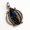 925 Sterling Silver Pendant 30.55 Ct Sparking Fire Black Opal Beautiful Pendant