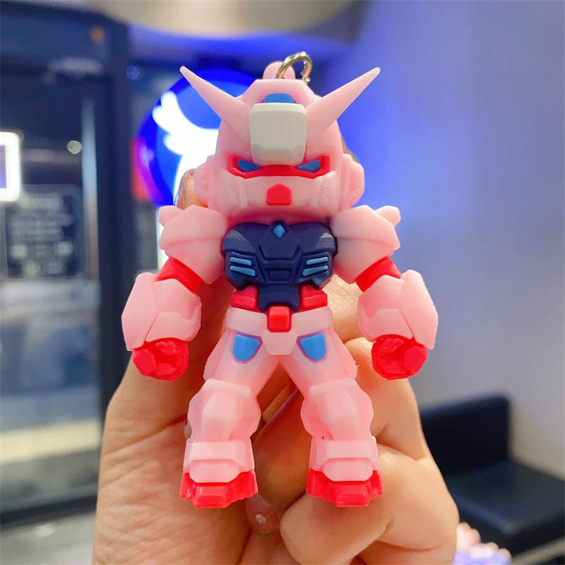 Creative Cartoon Keychain Cool Mecha Warrior Bag Pendant Children's Toy Car Key Chain Doll Machine Gift