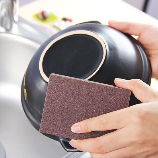 Yousheng Sponge Brush Nanometer Silicon Carbide Scrubber Kitchen Surfaces Powerful Cleaning Action Easy to Handle Cookware Cleaner