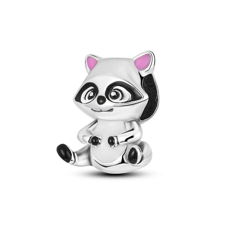 Original Animals Black Cat Dog Elephant Panda Charms Beads Copper Fit Bracelet Jewelry Women'S Accessories Diy