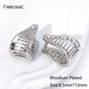 Groothandel Rhodium Plated Gekreukelde Knijpklem Hanger Oogje, Messing Hanger Oogje Connector Voor DIY Mode Ketting Maken Accessoires
