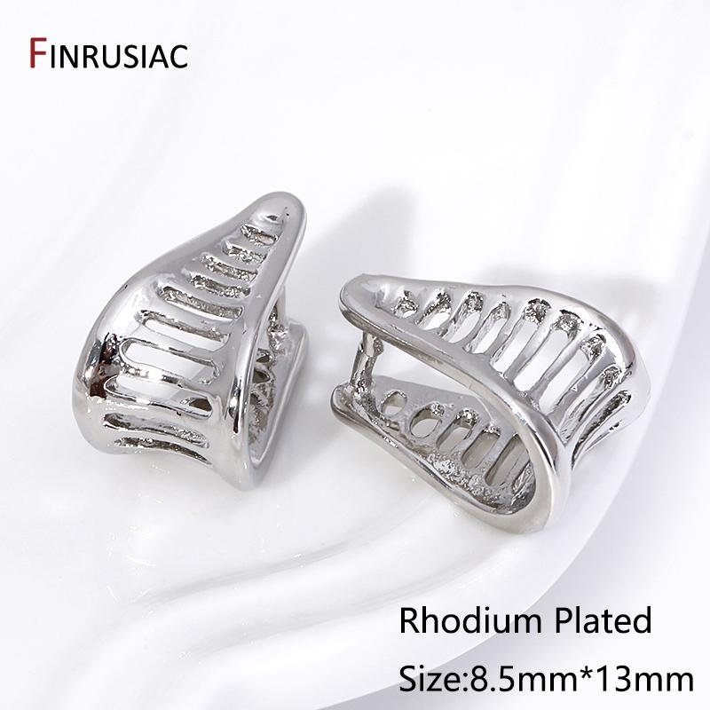 

Wholesale Rhodium Plated Corrugated Pinch Pendant Bail,Brass Pendant Bail Connnector For DIY Fashion Necklace Making Accessories 5 pieces
