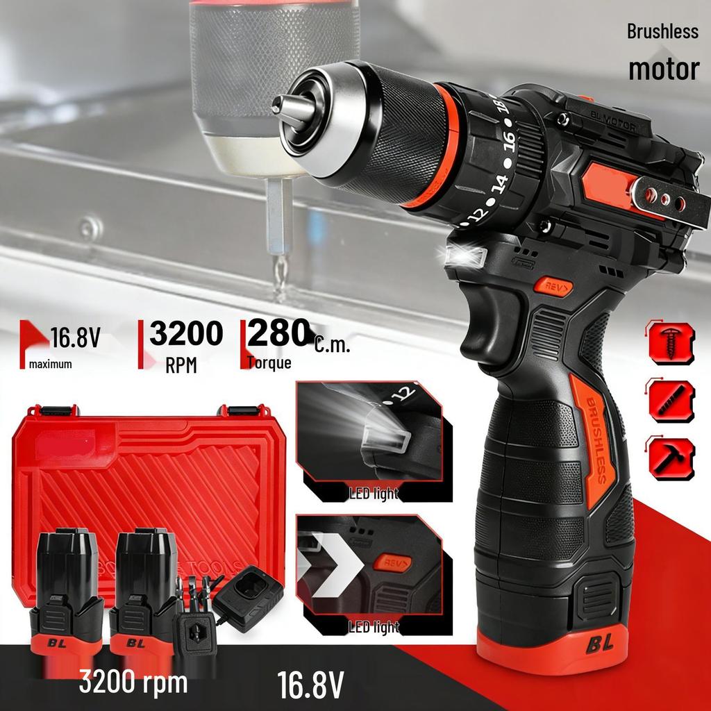 Hot Selling Lithium Battery Brushless Electric Hand Drill & Screwdriver Set