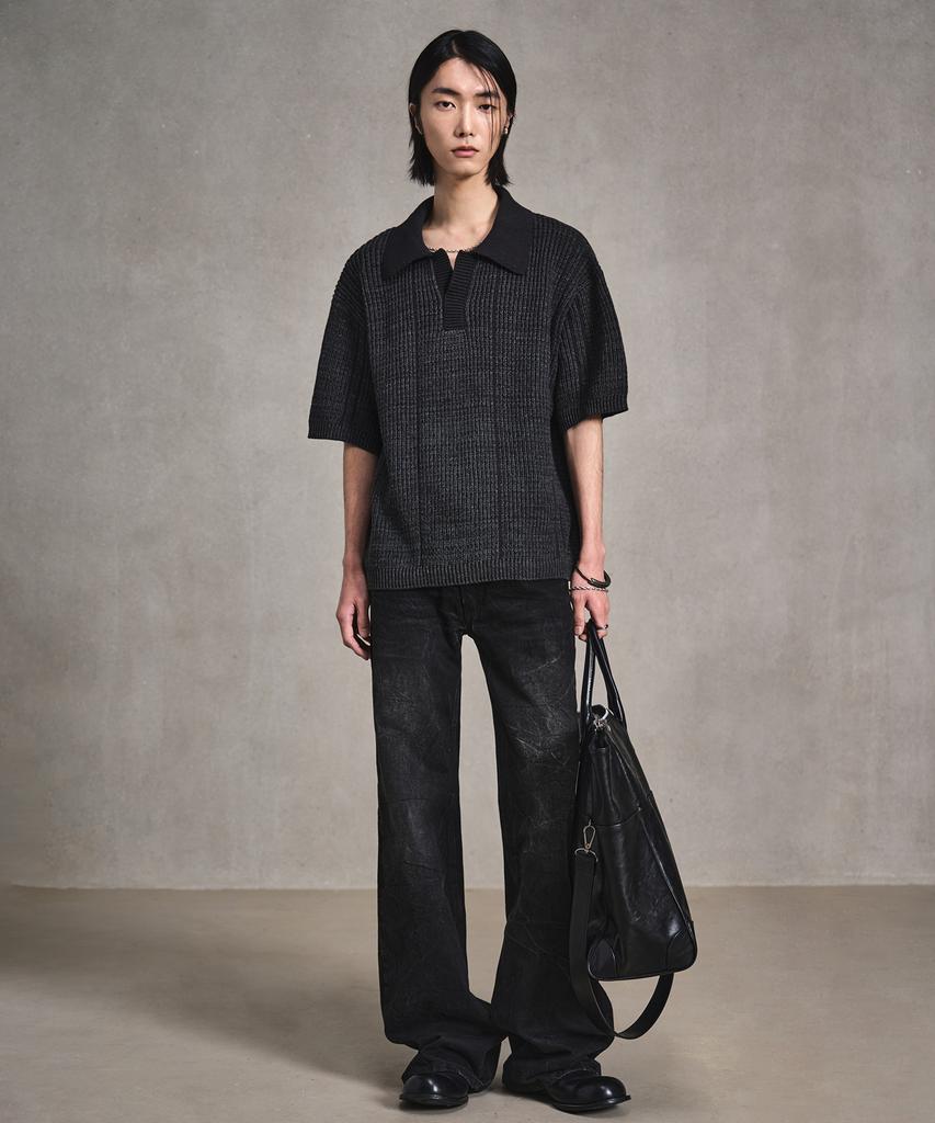 LMOOD Merci Tweed Half Knit Charcoal