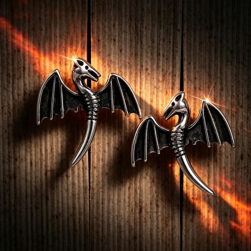 Halloween dinosaur pterosaur stud earrings female, wings retro dark wind earrings, new manufacturer
