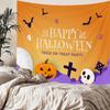 Home bedside room decoration Halloween tapestry, witch skull ghost print hanging cloth, background wall covering