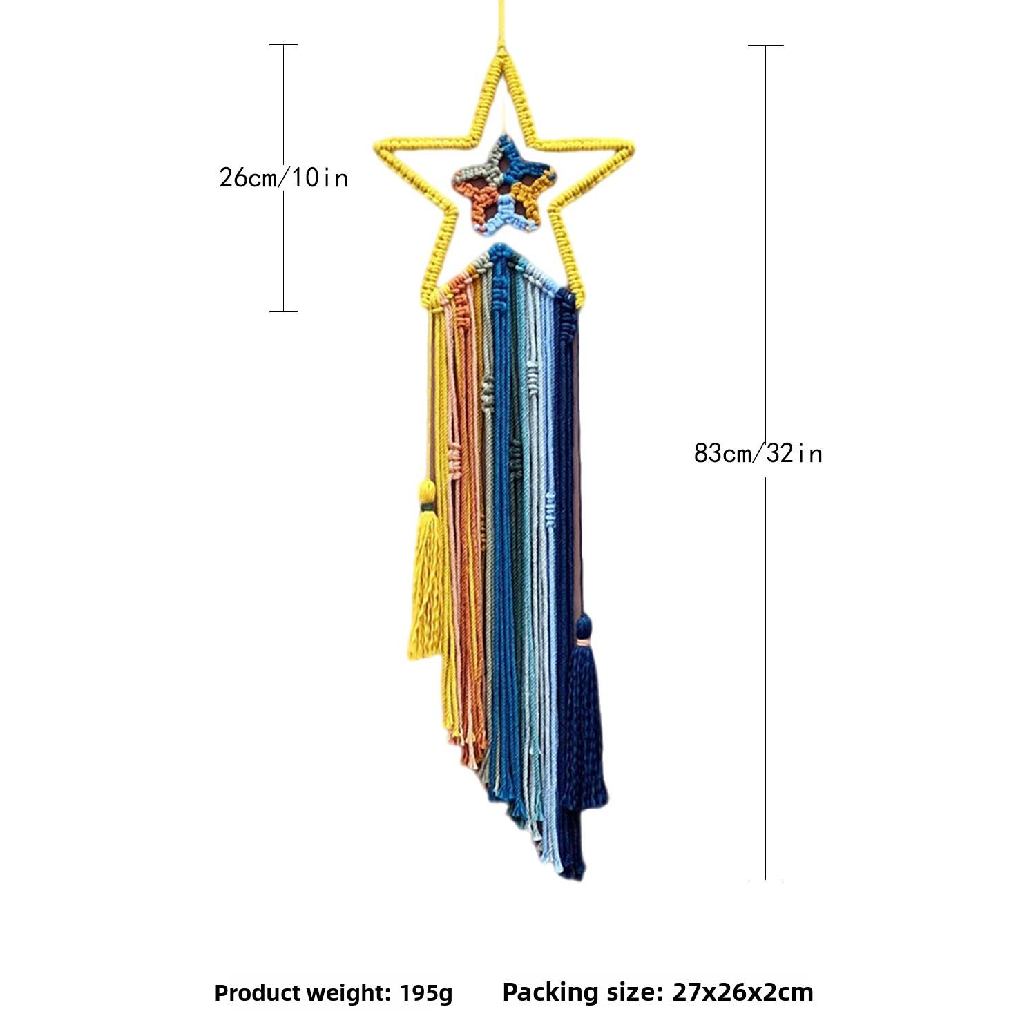 

1PCS New Colorful Fringe Tapestry Cotton Bohemian Wall Hanging with Stars Moon Sun Dreamcatcher Decor