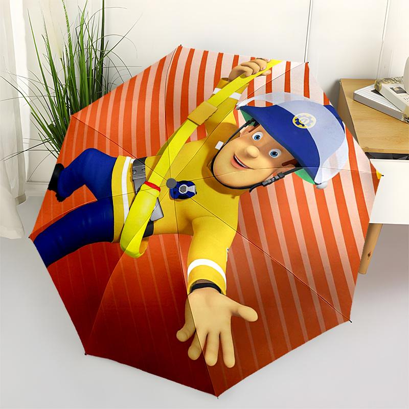 

Fireman Fire trucks Themed Travel Umbrella-8 Ribs Automatic Opening and Closing, Portable Folding Design, Compact and Stylish Umbrella Suita
