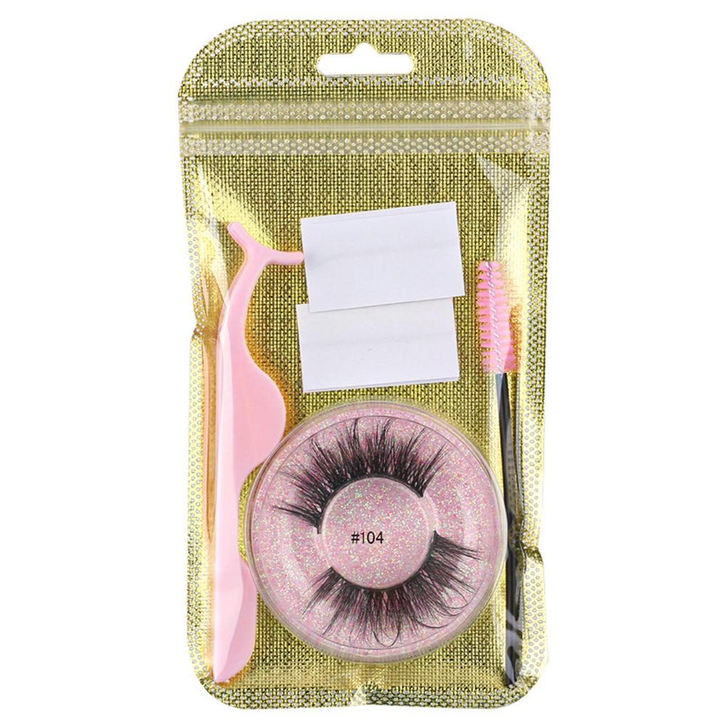 1 Conjunto Cílios Postiços Naturais Wispy Feitos à Mão 3D Mink Autoadesivos Cola Maquiagem Cílios Sem Cola E4M9