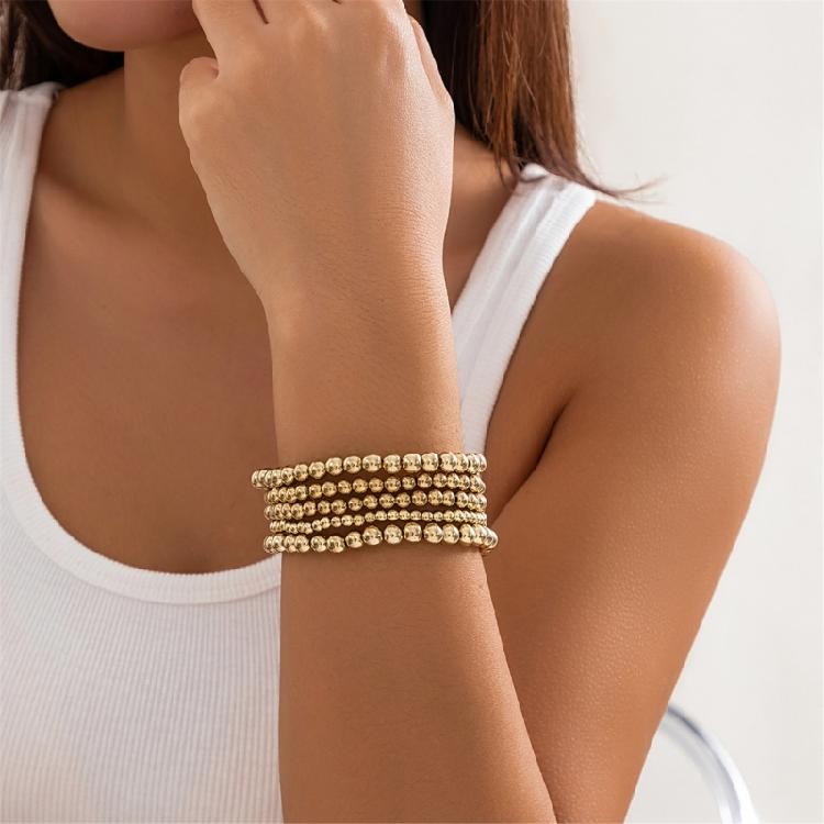 Pack of 5 Modern Alloy Bracelets For Women Adjustable Handchain Stackable Wrist Jewelry Perfect For Parties Weddings