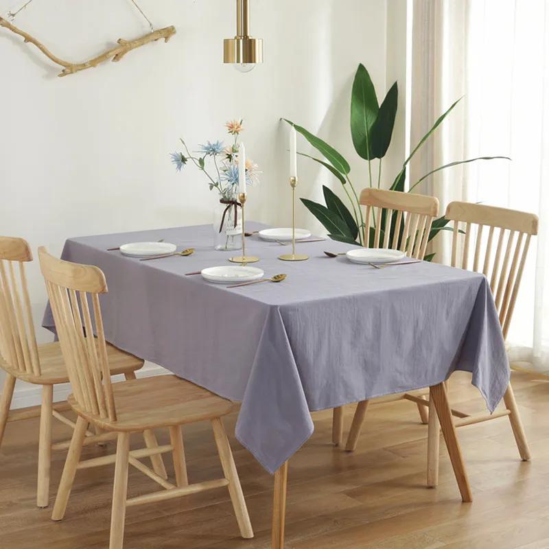 Vintage einfarbige Tischdecken für Rechteck 100% Baumwolle Tischdecke für Küche Hochzeit Bankett Tischplatte für Partys Weihnachten