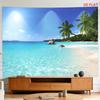 Tropical Beach Tapestry With Turquoise Water Palm Trees And Sunlit Shore 180x280cm Wall Decor