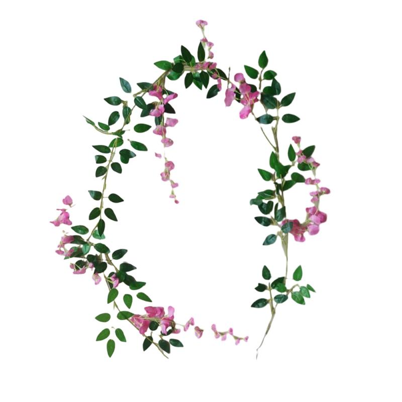 1.8M Artificial Wisteria Flowers Vine Ivy Garland Silk Hanging Flower for Home Garden Outdoor Ceremony Wedding Arch Floral Decor