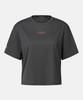 DESCENTE Women'S Running Back Graphic Crop Short Sleeve T-Shirt Grey Sr322Rts71