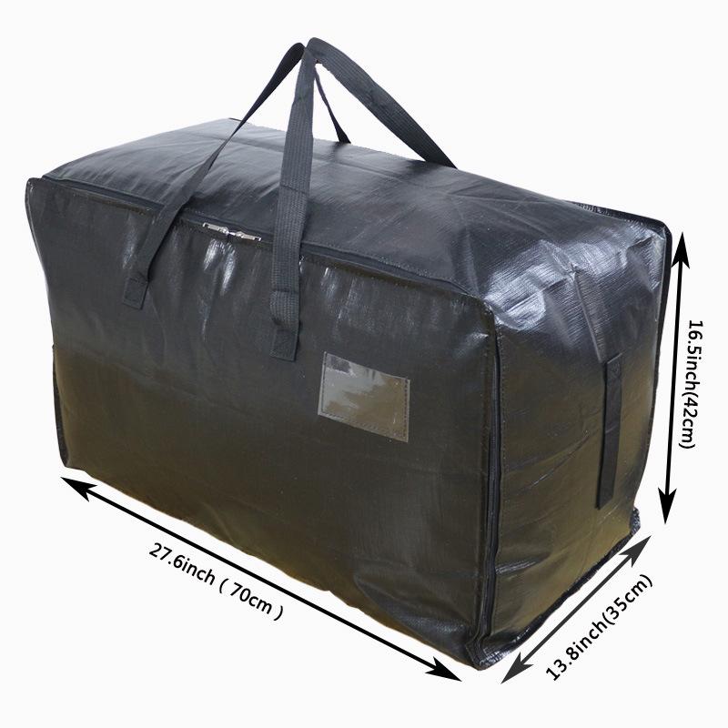 PE Waterproof Dust-proof Quilt Clothing Storage Bag Large-capacity Moving Luggage Packing Bag Home Durable Woven Bag With Zipper