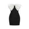 New Arrival Black & White One-Shoulder Evening Gown with 3D Floral Embellishment