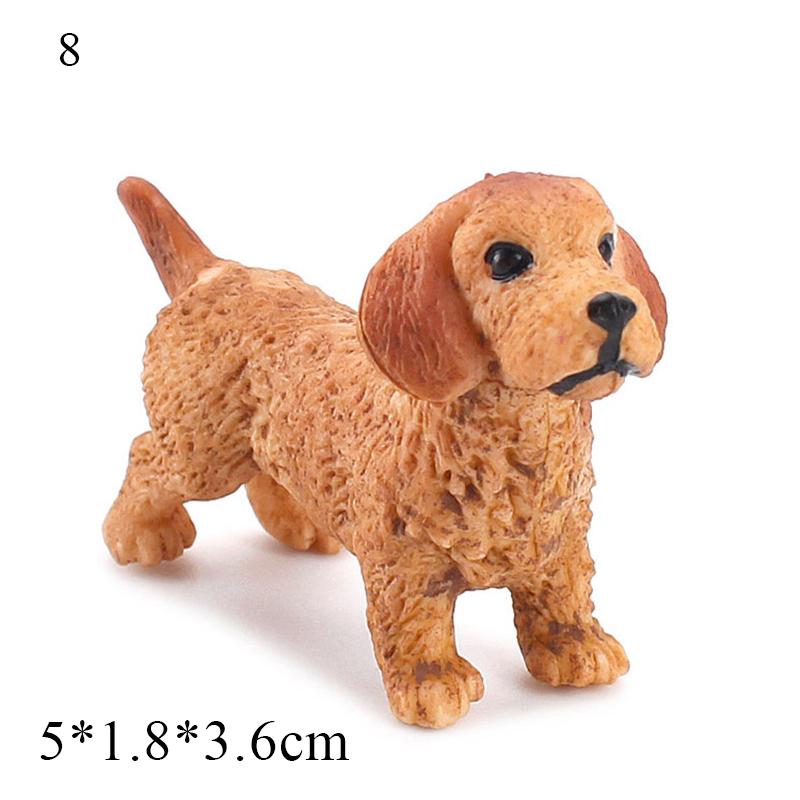 Mini Cute Vivid Dog Figurine Home Decor Simulation Mini Dog Model Miniature Dog Living Room Desktop Ornament Bonsai Decoration